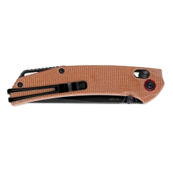 Нож складной SRM 411L-MN Asika Black PVD (14C28N, Brown Micarta)