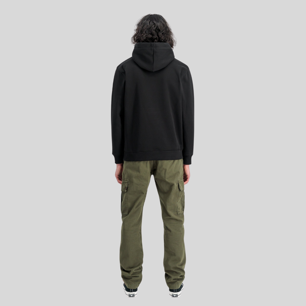 Толстовка Alpha Industries Basic Big Logo Hoodie Black (Черная)