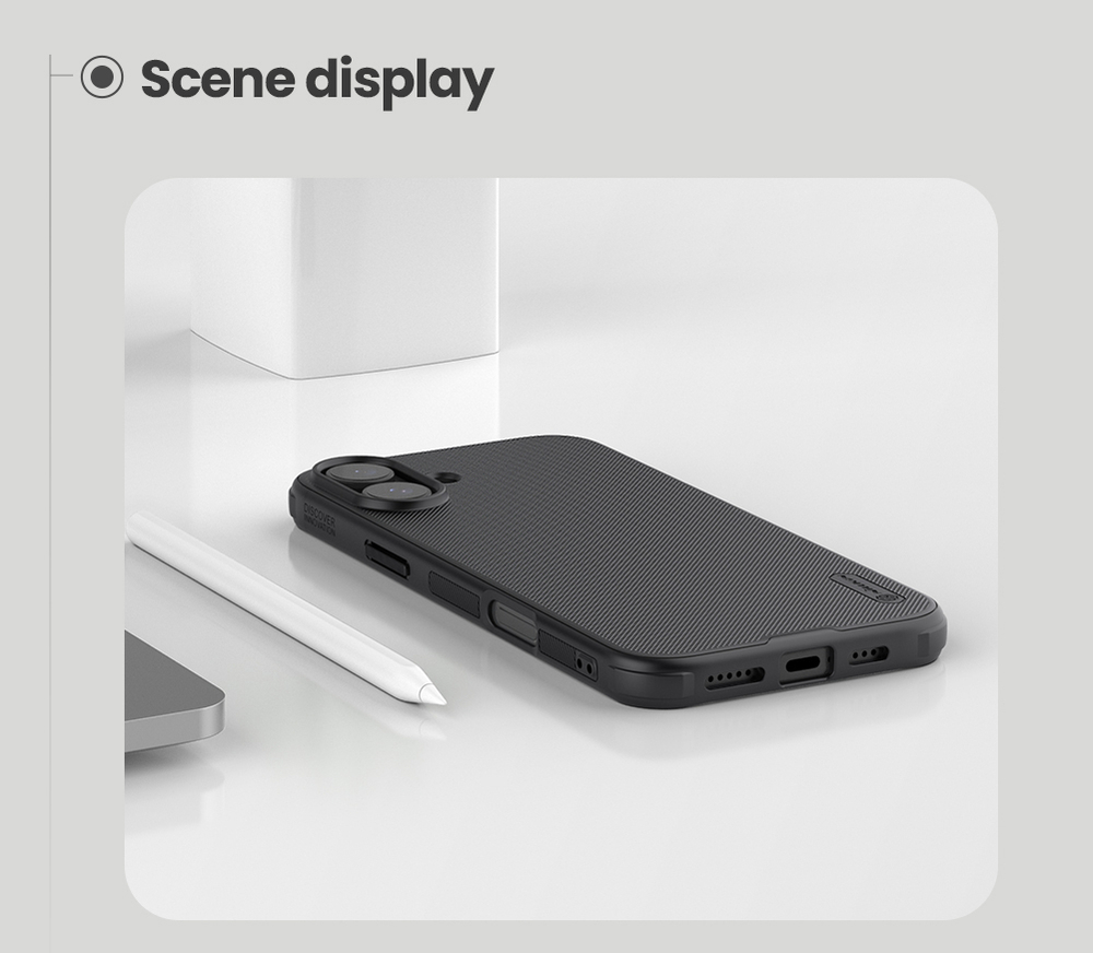 Усиленный двухкомпонентный чехол от Nillkin для iPhone 16, серия Super Frosted Shield Pro