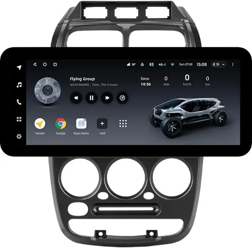 Магнитола для Hyundai Accent 2000-2011 (рамка 3 кнопки) - Teyes LUX ONE ROUND монитор 12.3" 2K QLED на Android 10, Быстрая, CarPlay, 4G SIM-слот