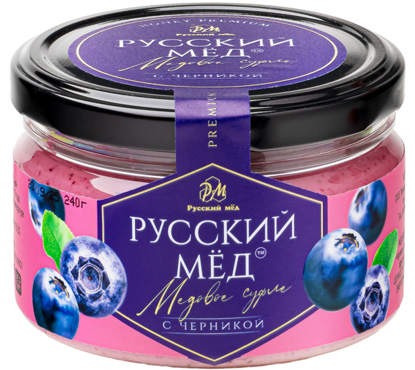 Медовое суфле с черникой Русский мёд 250 мл