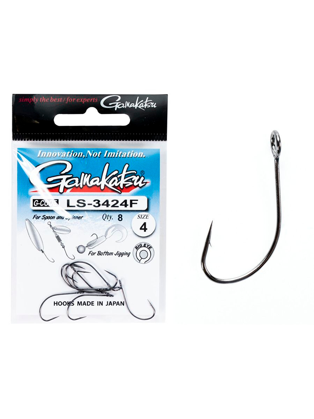 Крючки Gamakatsu LS-3423F NEW LABEL HOOKS размер 1/0 (упк.5шт.)
