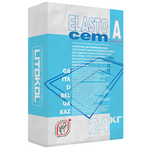 LITOKOL Гидроизоляция ELASTOCEM / ЭЛАСТОЧЕМ комп "A", мешок 24 кг