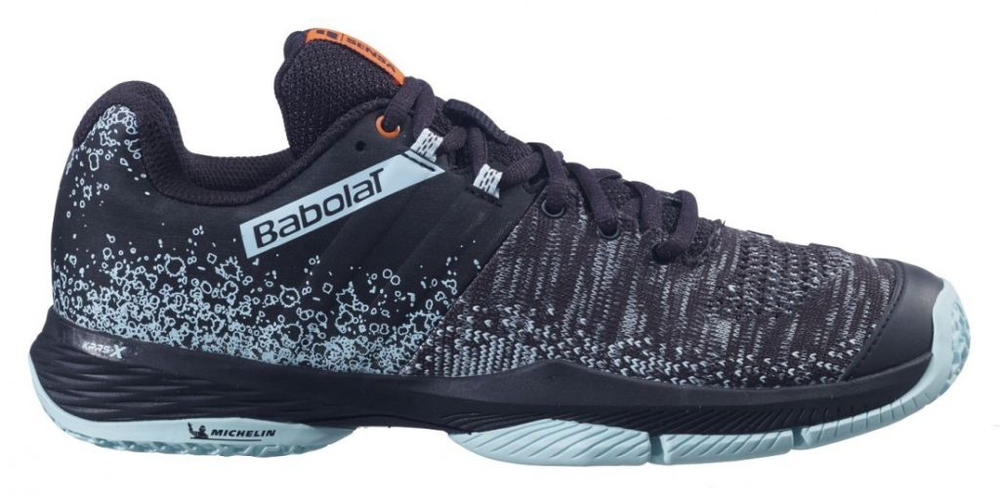 Женские туфли для падела Babolat Sensa Woman - black/tanager turquoise