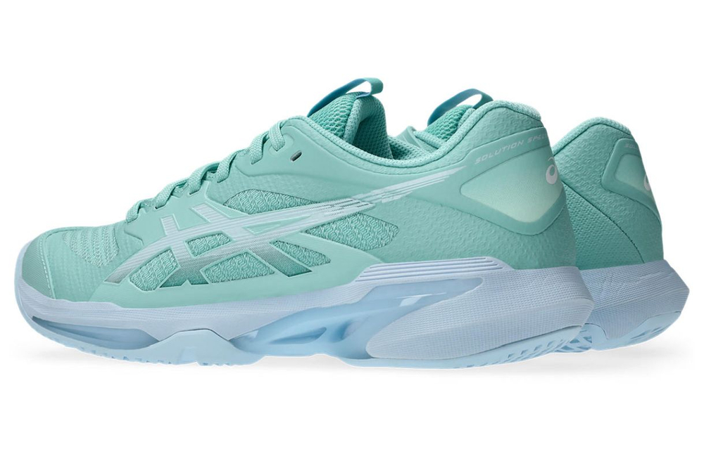 Женские теннисные кроссовки Asics Solution Speed FF 4 - oasis green/light blue