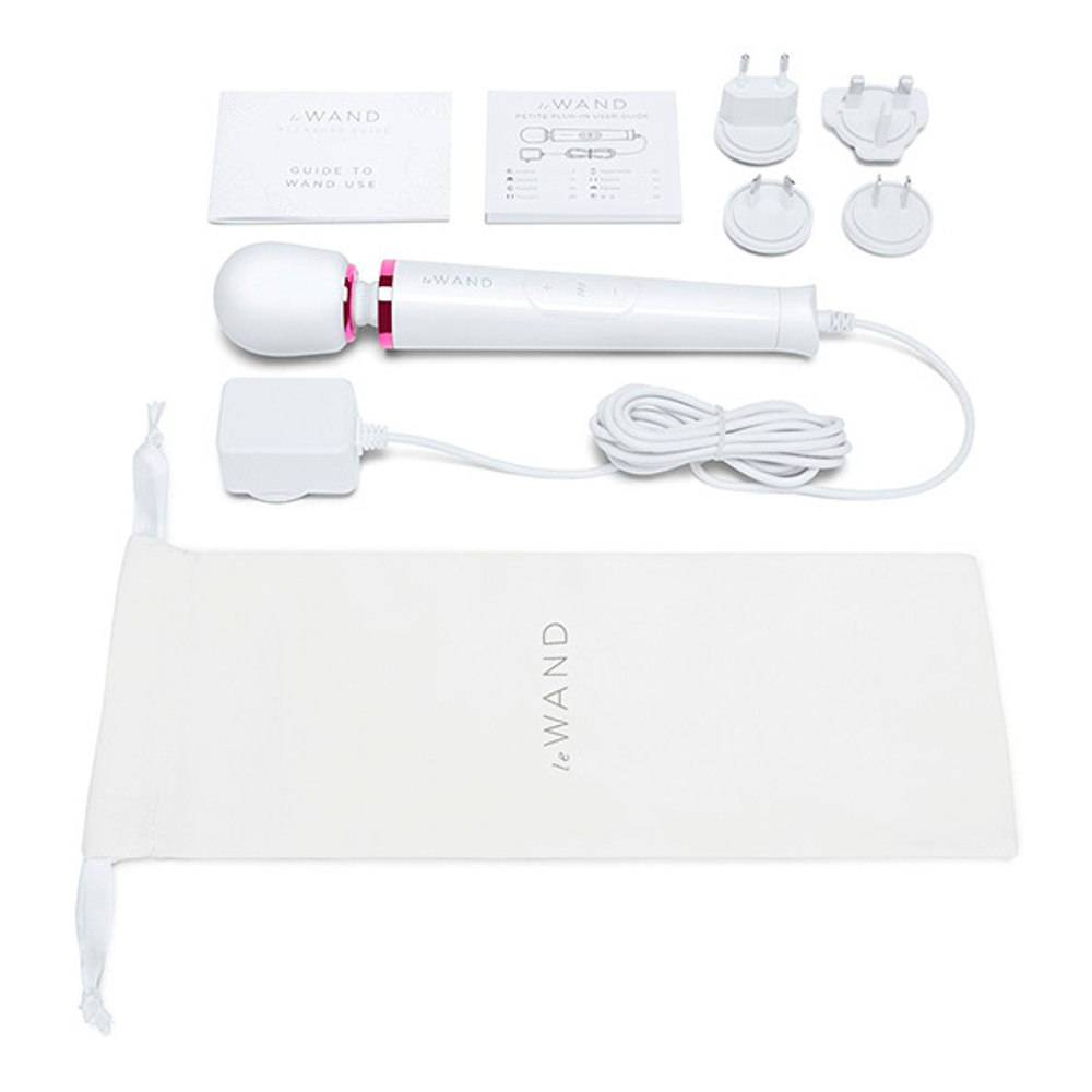 Белый проводной вибратор 25см Le Wand Petite Vibrating Massager LW-050-WHT