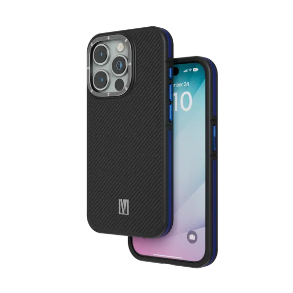 Чехол Levelo Ox Carbon Case для iPhone 15 Pro Max Синий
