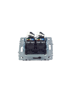 Розетка компьютерная двойн. СП RJ45 кат.5E BRITE РК10-2-БрЧ механизм черн. IEK BR-K20-1-K02