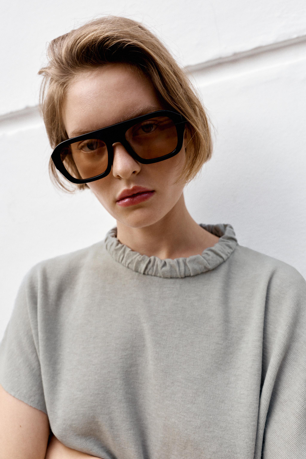 ТРИКОТАЖНЫЙ ТОП С ДРАПИРОВКОЙ НА ВОРОТНИКЕ — ZARA