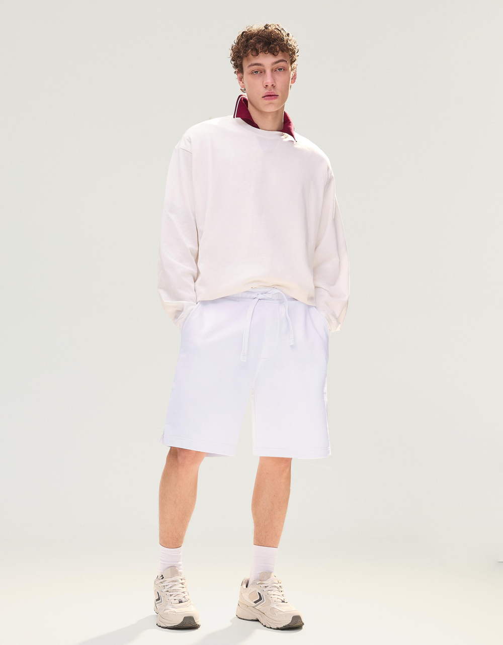 Мужские бермуды из футера с начёсом - BERSHKA