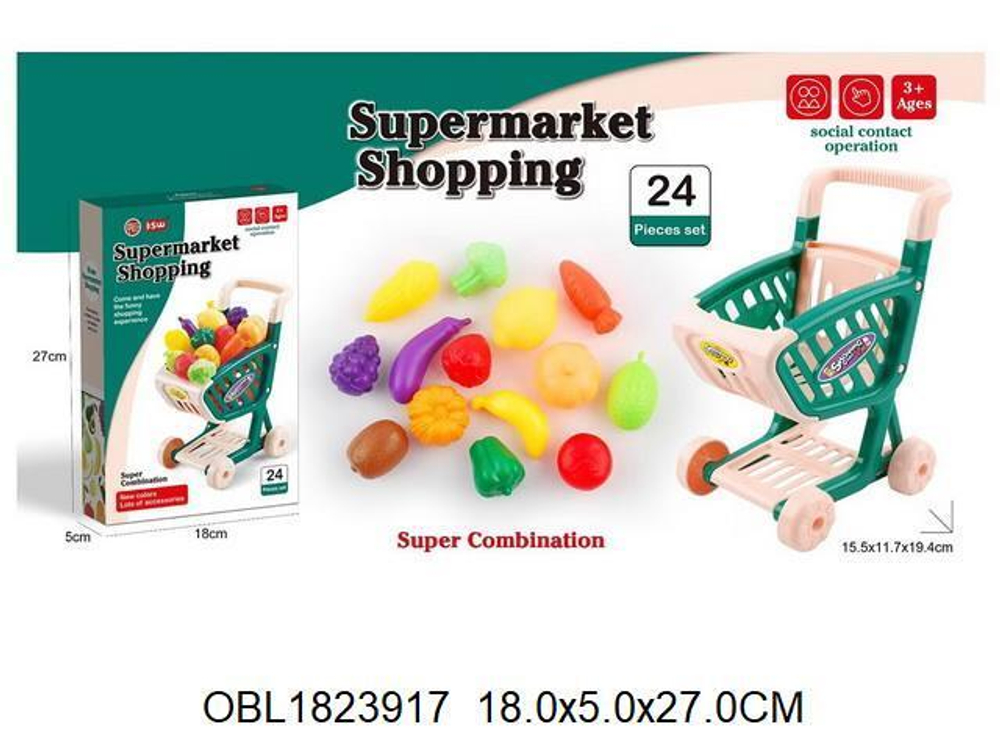 Тележка для супермаркета с продуктами, коробка CF-69