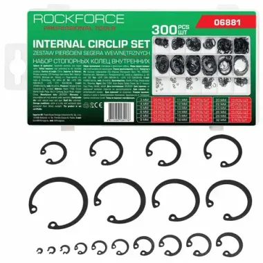 Стопорные кольца внутренние, набор 300пр. RockFORCE RF-06881