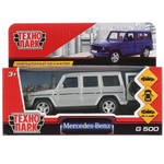 Модель ин. мет. "Mercedes-Benz G-Class" 12см, двери, багаж, серебристый, коробка G-СLASS-SL (Технопарк)