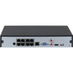 8-канальный IP-видеорегистратор Dahua с PoE, 4K, H.265+, видеоаналитика, входящий поток до 144Мбит/с, 1 SATA III до 10Тбайт