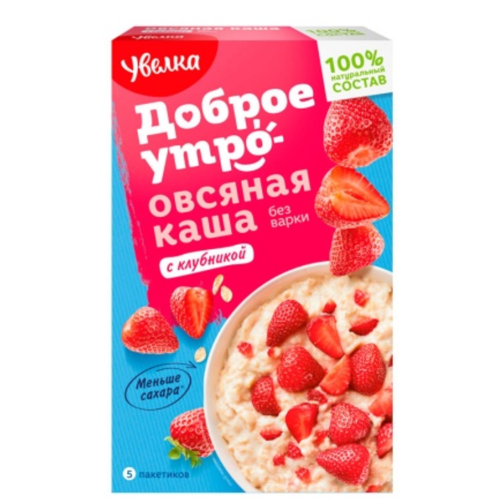 Каша Увелка овсяная с клубникой 200 гр