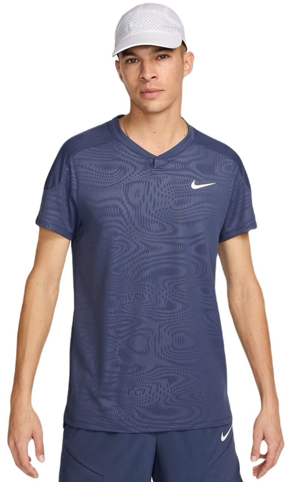 Мужская теннисная футболка Nike Court Dri-Fit Slam RG Tennis Top - thunder blue/white