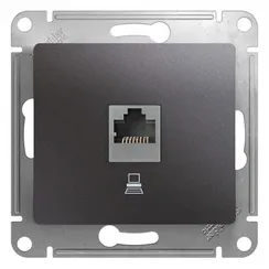 Розетка компьютерная RJ45 Cat 5e Systeme Electric Glossa Графит GSL001381K