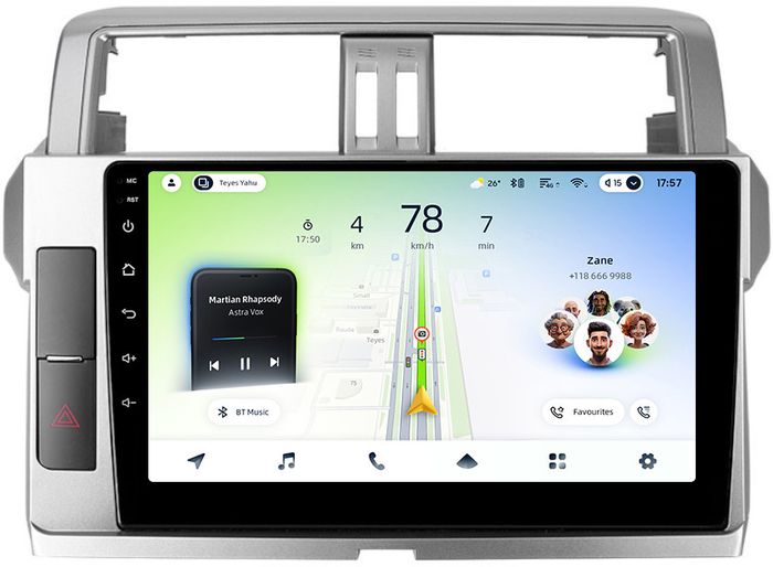 Магнитола для Toyota Land Cruiser Prado 150 2014-2017 - Teyes CC4L-DTS монитор 10.1" IPS, Android 14, Быстрая, Snapdragon 662, CarPlay, 4G SIM-слот