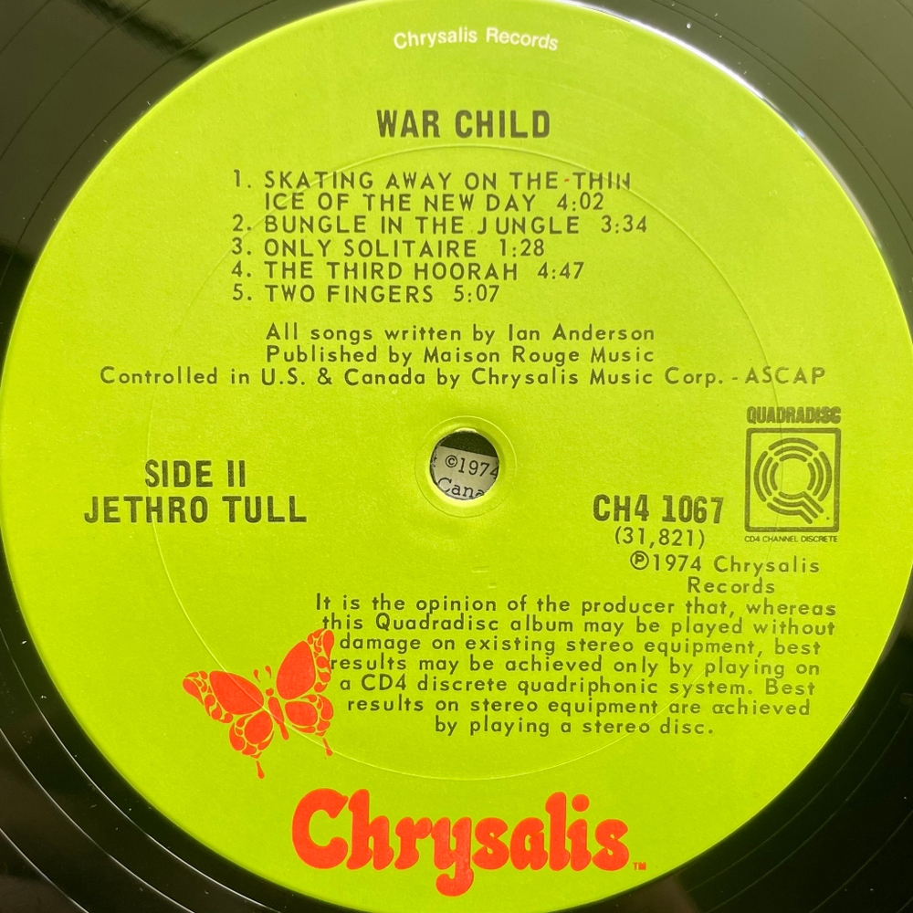 Jethro Tull ‎– War Child (США)