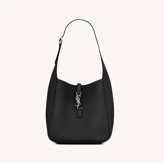 Сумка Saint Laurent LE 5 A 7 эластичная, из зернистой кожи, черная