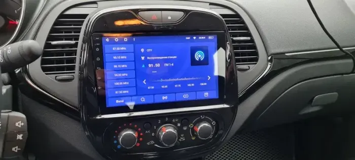 Магнитола для Renault Kaptur 2016+ (кондиционер) - Kuberg QLed, Android 14, TS105, Быстрейшая, CarPlay, SIM-слот