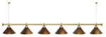 Лампа STARTBILLIARDS 6 пл. (плафоны зеленые,штанга зеленая,фурнитура золото)