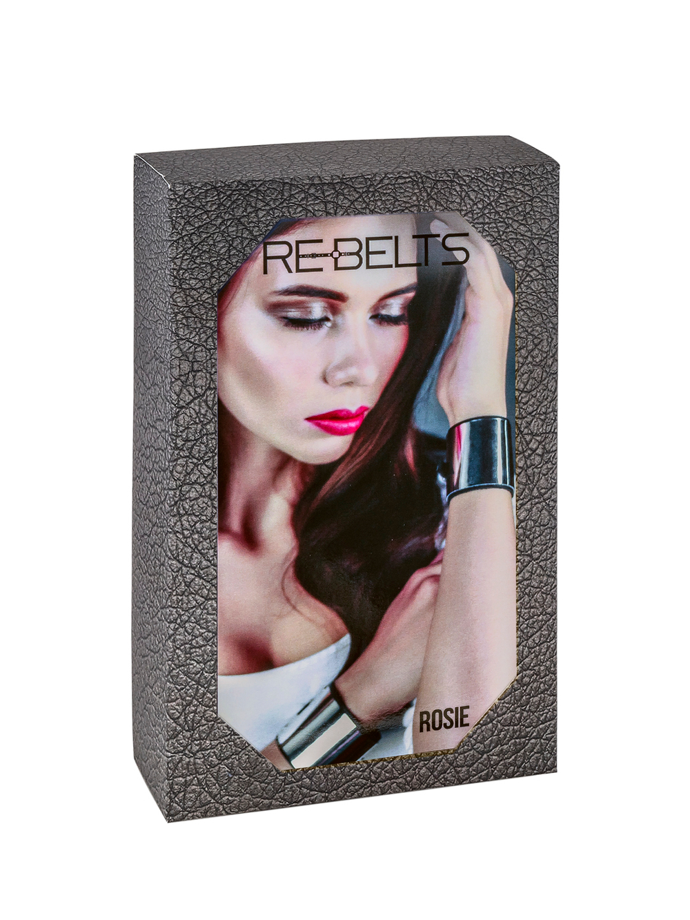 Наручники черные с зеркальным элементом Rosie Black 7733rebelts