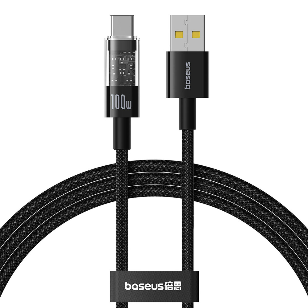 USB-A - USB-C Кабель Baseus Gem Charging+Data 100W 1m - Cluster Black