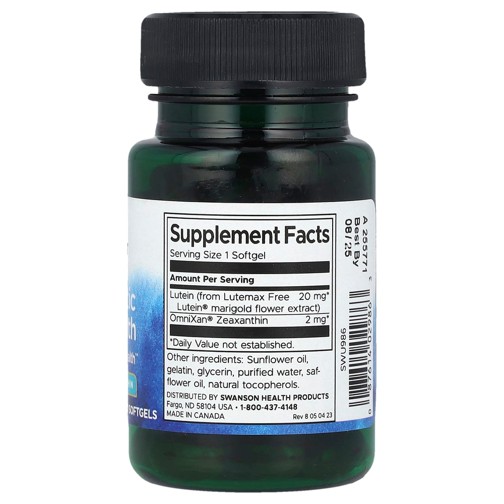 Swanson Vitamins, Synergistic Eye Health, 60 мягких таблеток