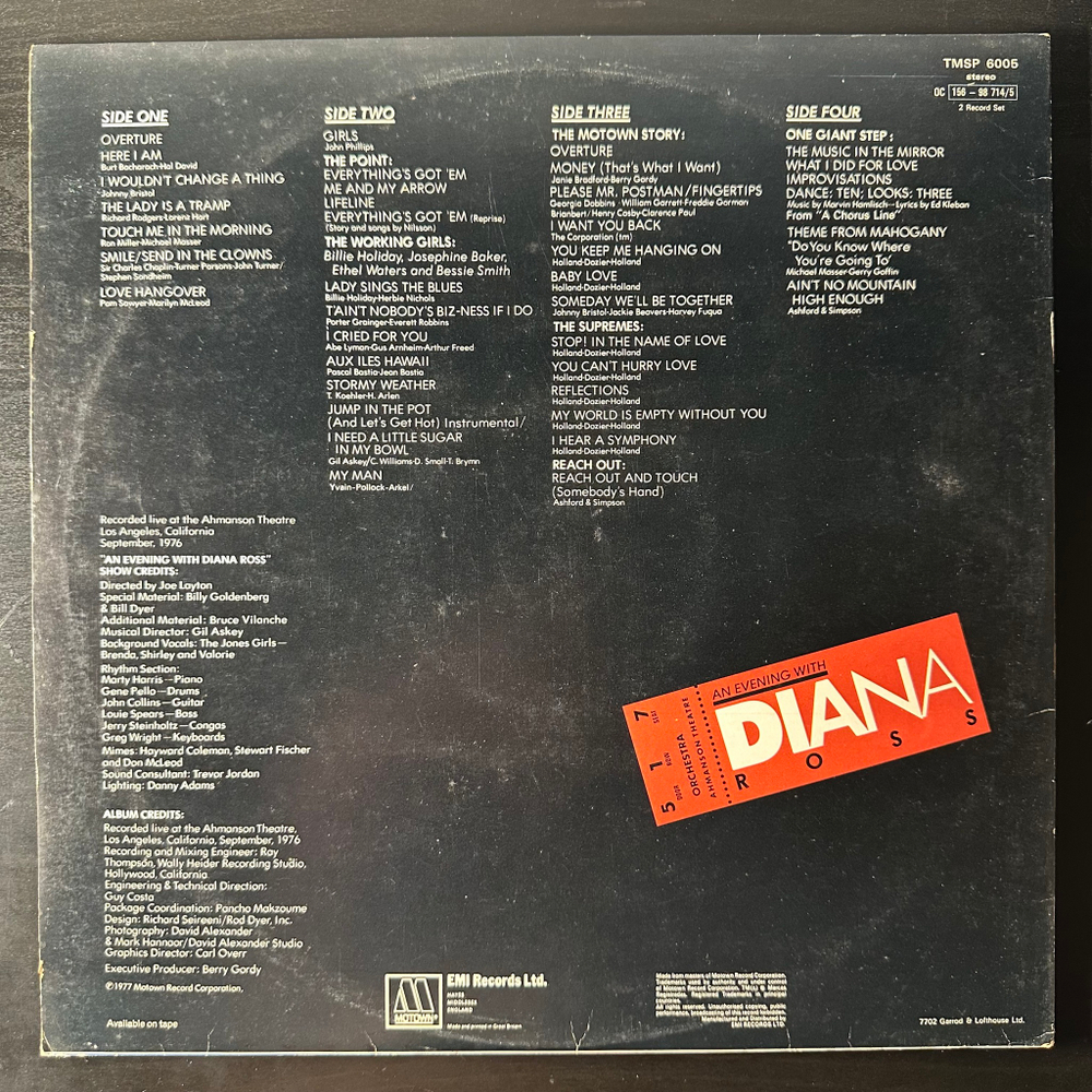 Diana Ross ‎– An Evening With Diana Ross 2LP (Англия 1977г.)