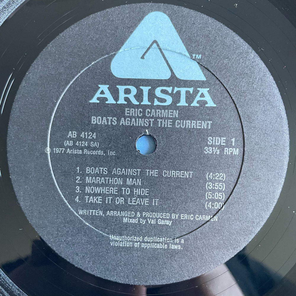 Винтажная виниловая пластинка LP Eric Carmen Boats Against The Current (США 1977)