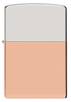 Зажигалка Zippo Bimetal с двойным металлическим покрытием, медь/латунь/сталь, медная, 38x13x57 мм