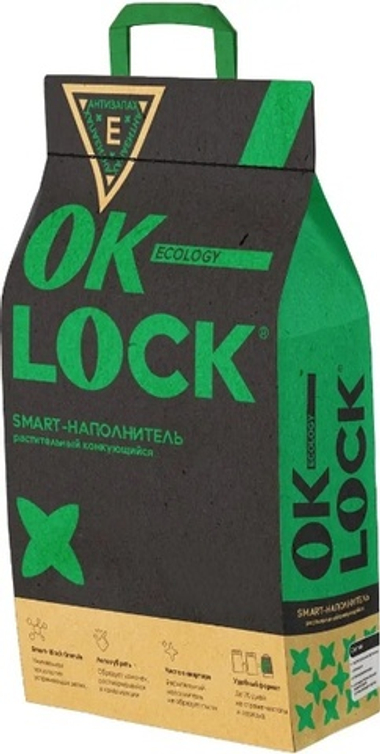 Наполнитель Ok-Lock растительный комкующийся для кошек 8 кг