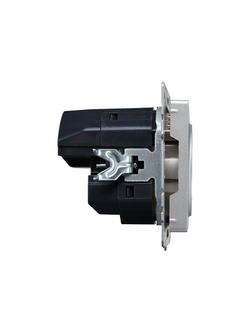 Розетка BRITE РЮш10-1-БрА 16А с USB A+A 2.1А с заземл. защ. шторки механизм алюм. IEK BR-R14-16-U21-D21-K47