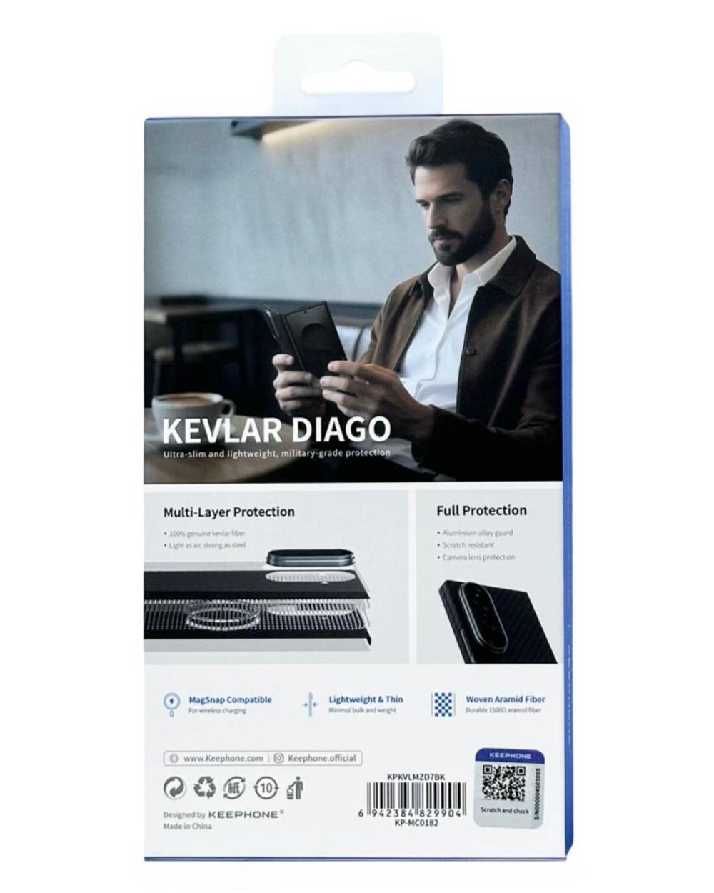 Накладка для Samsung Galaxy Z Fold 7 Keephone Kevlar Diago MagSnap чёрный