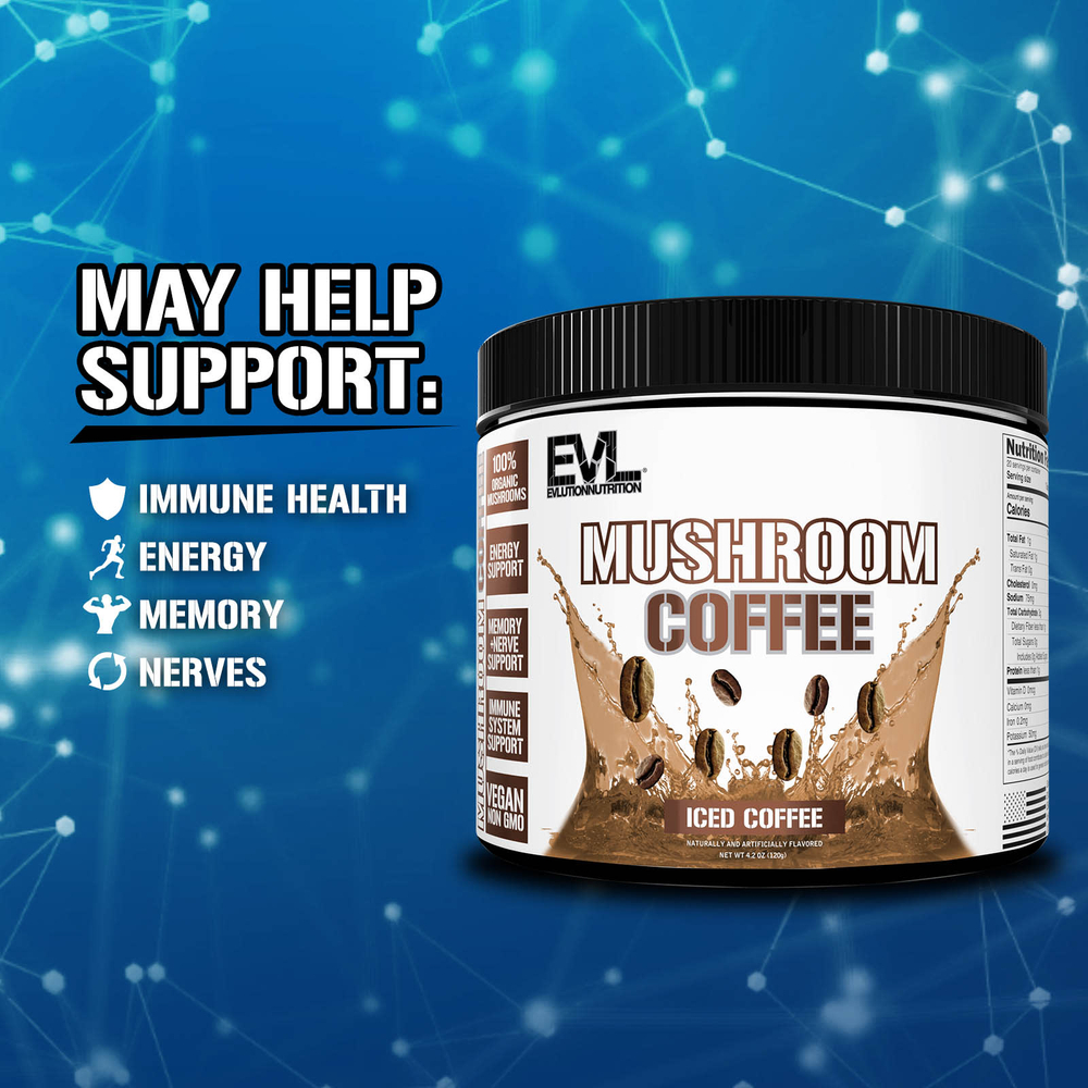 EVLution Nutrition, грибной кофе, холодный кофе, 120 г (4,2 унции)