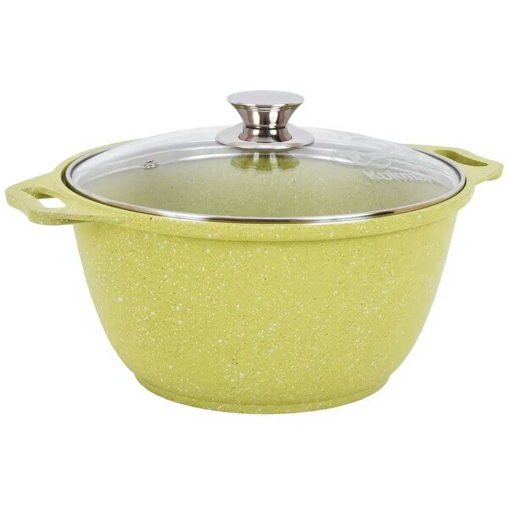 Кастрюля-жаровня 3л «Trendy style» (lime) со стеклянной крышкой ж31tsl