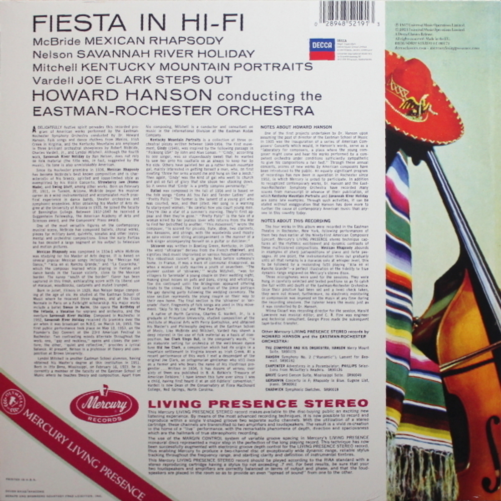 Howard Hanson, Eastman-Rochester Symphony Orchestra / Fiesta In Hi-Fi (LP)