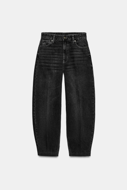 ZARA ДЖИНСЫ TAPERED С ВЫСОКОЙ ПОСАДКОЙ — ZW COLLECTION, ЧЕРНЫЙ