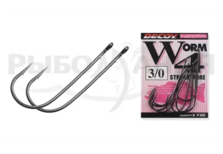 Крючок Decoy одинарный Worm 4 #4/0 (8 шт.)
