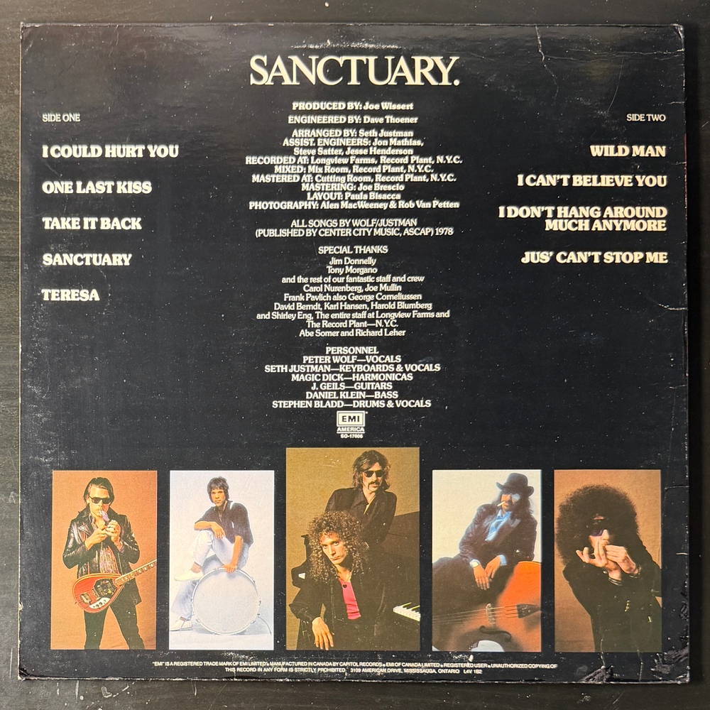 The J. Geils Band ‎– Sanctuary (Канада 1978г.)