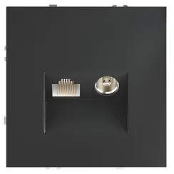 Розетка телевизионная TV+RJ45 кат. 6 Voltum S70 Графит VLS060707