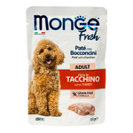 Влажный корм Monge Dog Fresh для взрослых собак паштет с кусочками индейки паучи 85 г