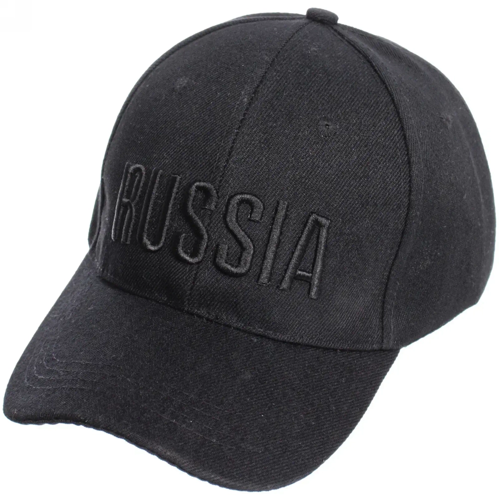 Бейсболка унисекс «Russia», хлопок, цвет черный, р58