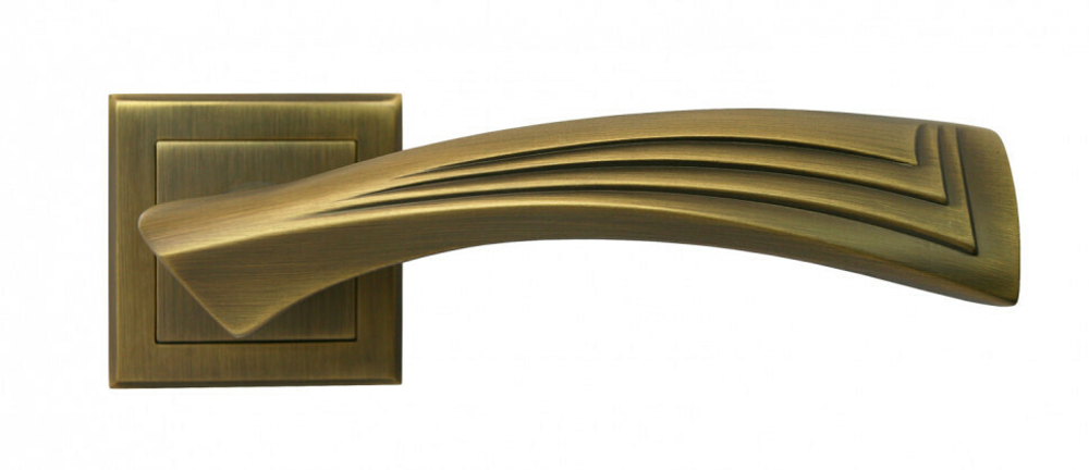 МН-34 Ручка дверная "Волны" S-СОF (на квадрат.накладке) (кофе) 1/20 "Morelli"