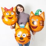 Шар (21"/53 см) Фигура, Голова, Три Кота, Коржик