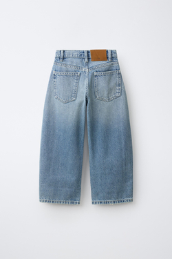 ZARA ДЖИНСЫ BARREL СО СТРАЗАМИ, СИНИЙ