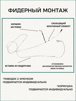 Фидерная оснастка Fish Crystal "Универсальная" бегунок + фидергам