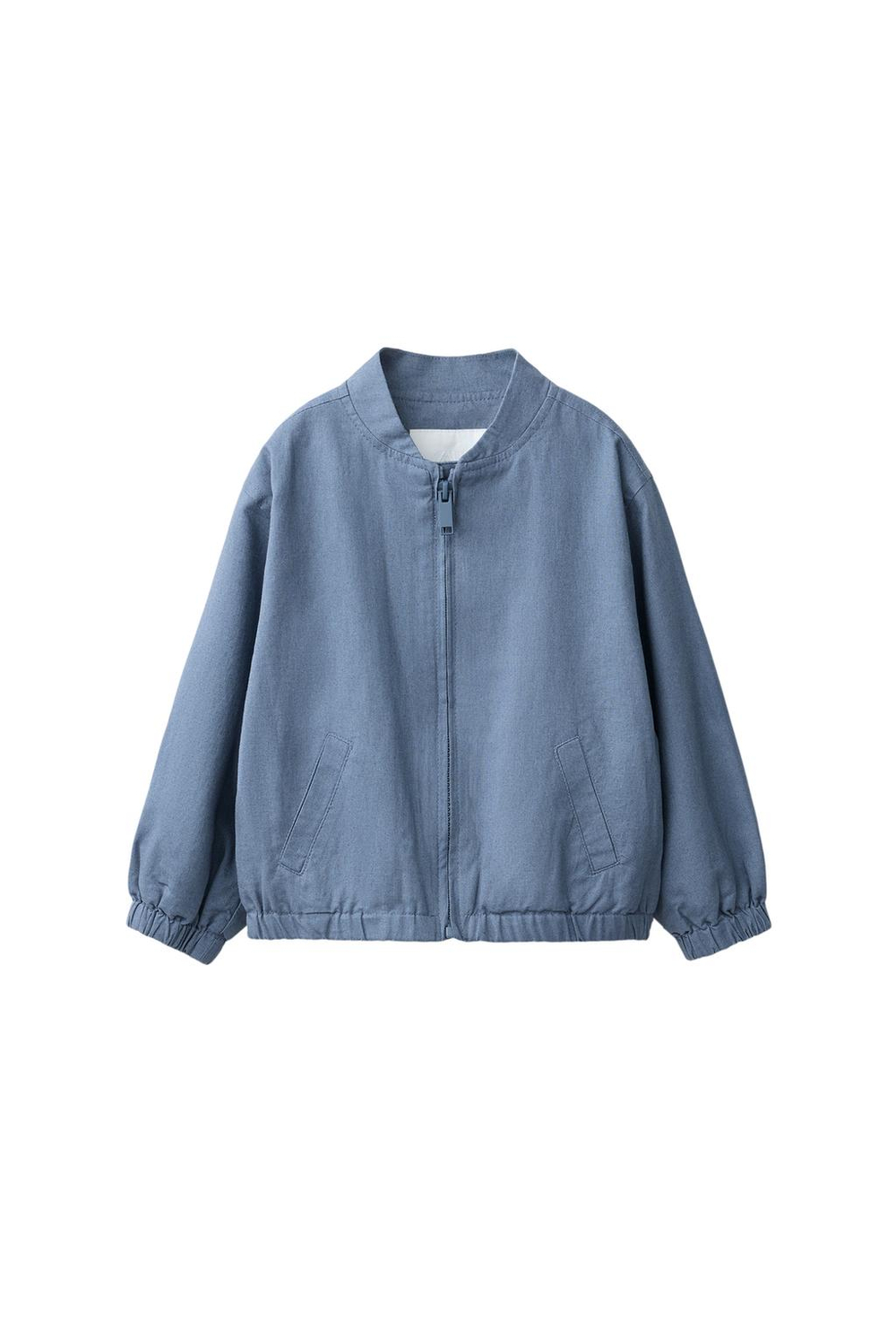 ZARA БОМБЕР ИЗ ХЛОПКА И ЛЬНА, СИНИЙ