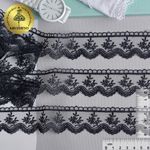 Кружево на сетке 40 мм / 9 метров, диз. 193, цв.03 т.синий, Kruzhevo